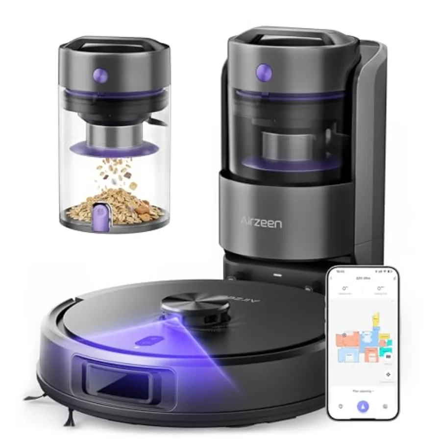 

Robot Vacuum and Mop, Upgraded Bagl Robot Vacuum Cleaner with Self-Emptying, 6000Pa Robotic Vacuum with LiDAR Navigation, Smart