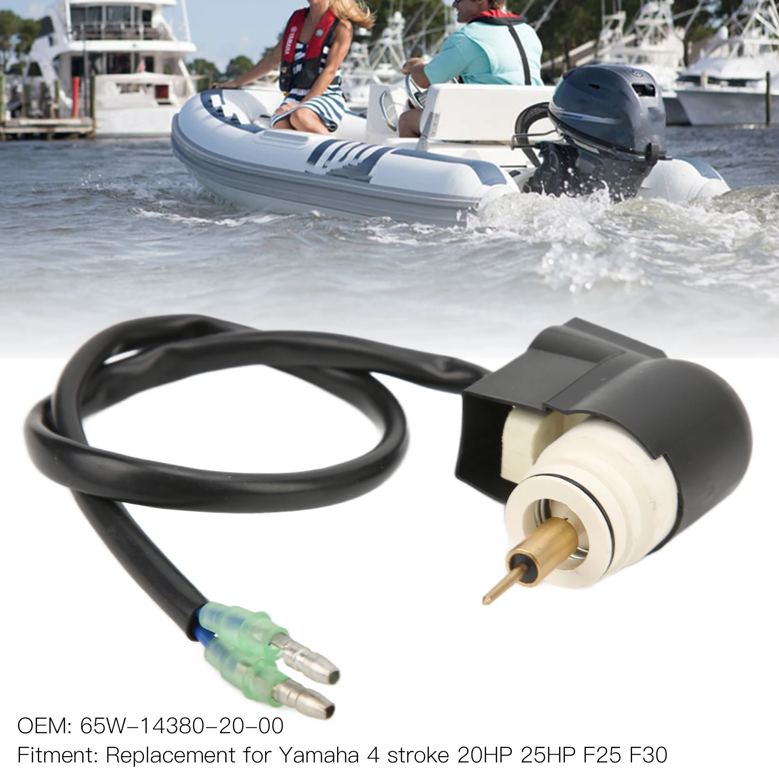 Boat Outboard Motor Prime Starter Assembly 65W‑14380‑20‑00 Replacement for 20HP 25HP F25 F30 Outboard Motor Starter Assy