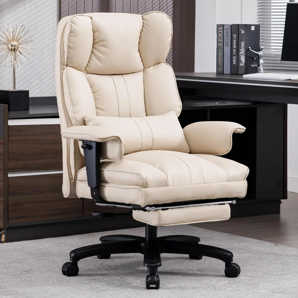 

Big and Tall Office Chair 500lbs Wide Seat Executive Office Desk Chair High-Back Office Task Chair with Foot Rest