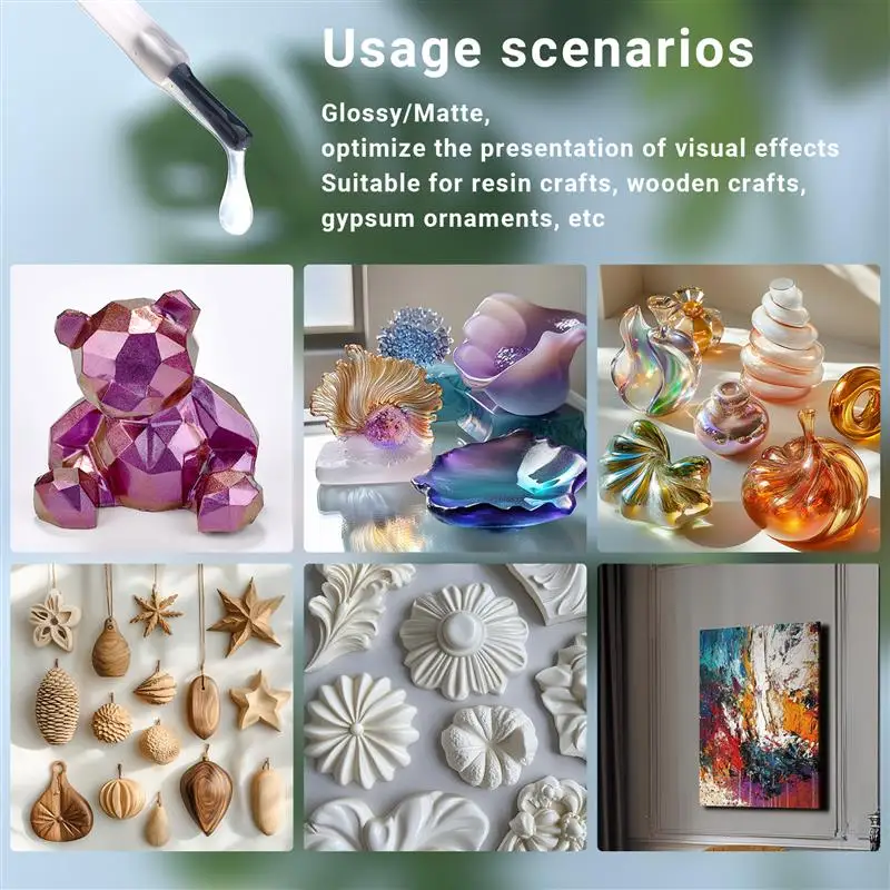 20/60 ミリリットル水ベースのアクリルワニス Uv 光沢剤粘土木材紙革 DIY ジュエリー工芸品エポキシ樹脂研磨油