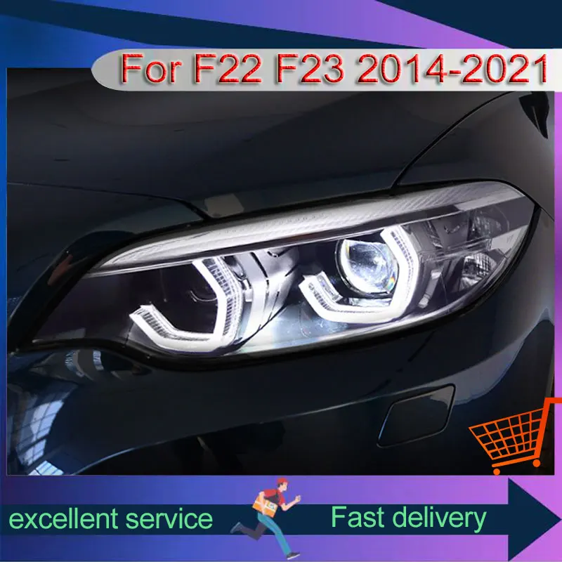 2 PCS Car Modified For BMW 2 Series F22 218i 220i 225 M2 2014-2021 Front Light DRL Head Lamp LED Plug And Play Tool Accessories