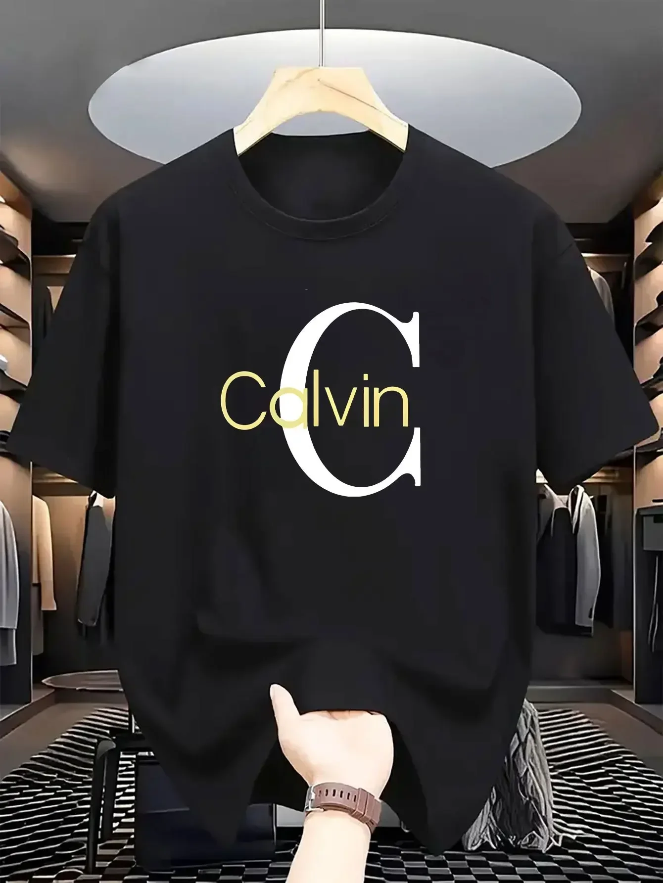 

Summer's popular short-sleeved T-shirt with letter prints is a casual and fashionable streetwear for men Breathable