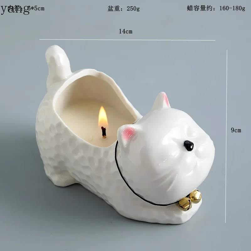 LMM simple candlestick ins cartoon rabbit roast ceramic handicrafts household ornaments