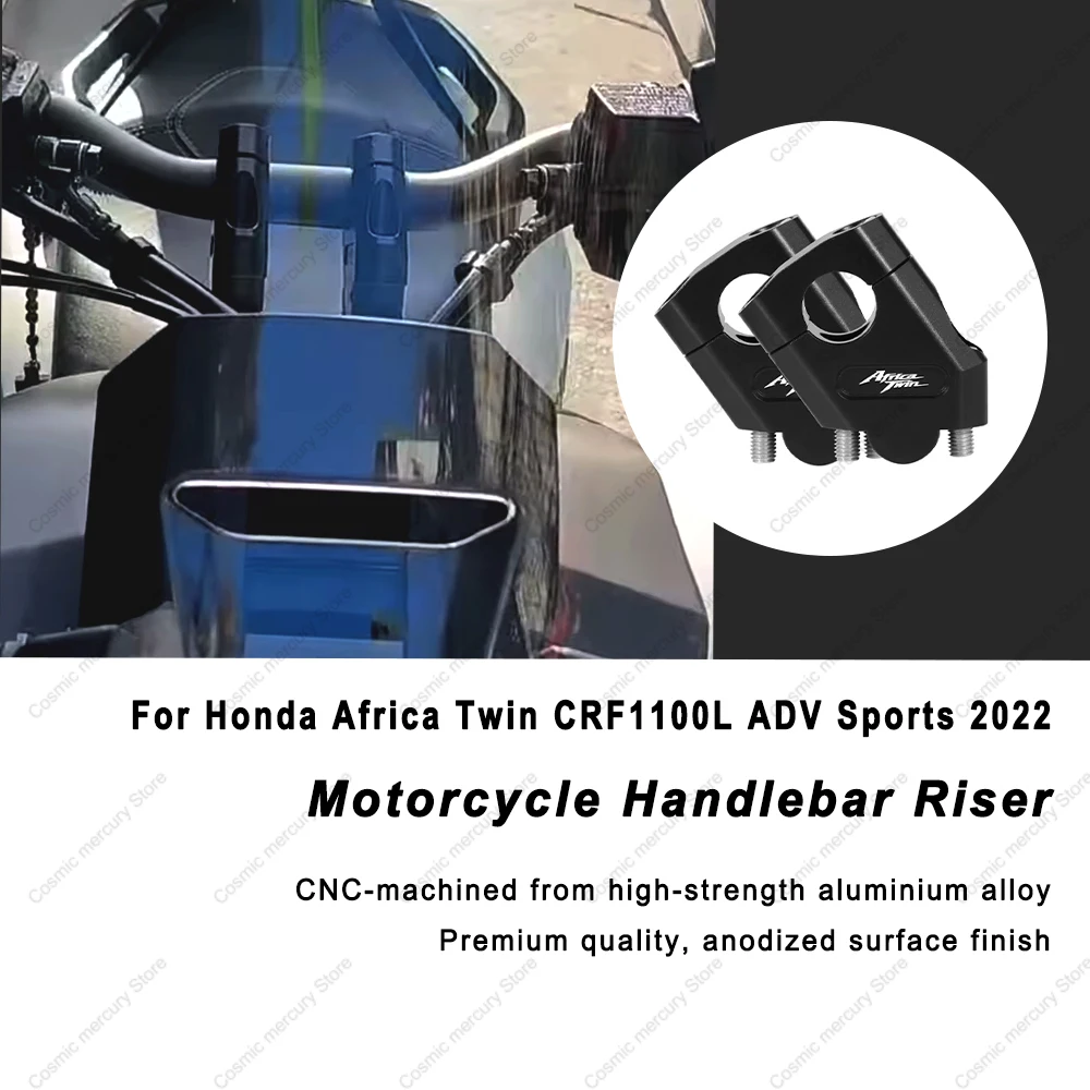 Handlebar Riser Clamp CNC Handle Bar Lift Extend Adapter Mount For HONDA Africa Twin CRF1100L CRF 1100 L Adventure Sports 2022