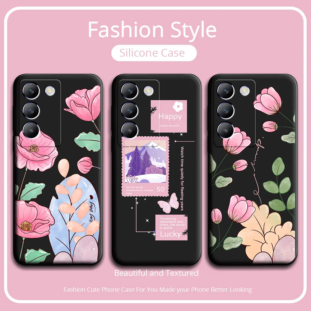 For Vivo Y100 5G V2327 Y200E 5G Case Cute Panda Soft Silicone Cartoon Phone Case For Vivo Y100 4G New Fashion Back Cover Capa