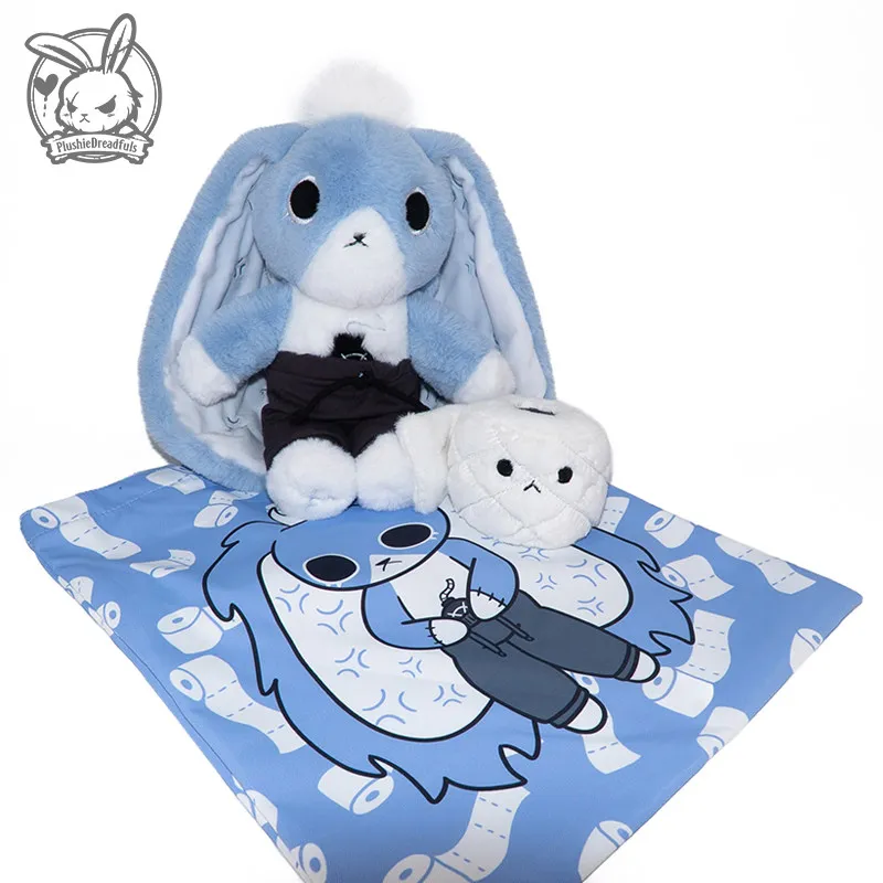 Plushie Dreadfuls Blue Bunny Plush Toy Long Eared Soft Stuffed Animal Stress Relief Home Decor Holiday Gift For Adults Toys Gift