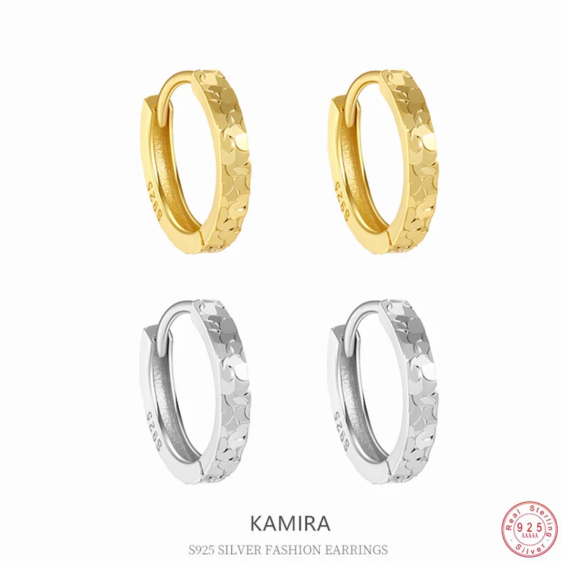 

KAMIRA серьги-кольца из стерлингового серебра 925 пробы с нерегулярным цветочным принтом для женщин, свадебные украшения для банкета, блестящие нежные романтические украшения для девочек