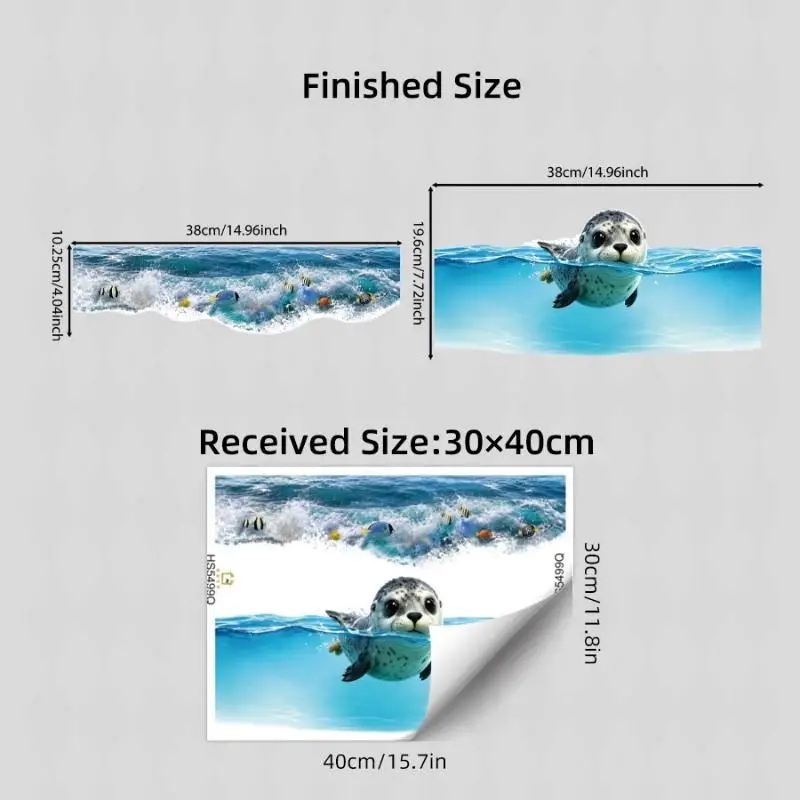 1PCS Cute Sea Seal Toilet Sticker With Waterproof Self Adhesive And Vivid Ocean Pattern Perfect For Home Bathroom Decor