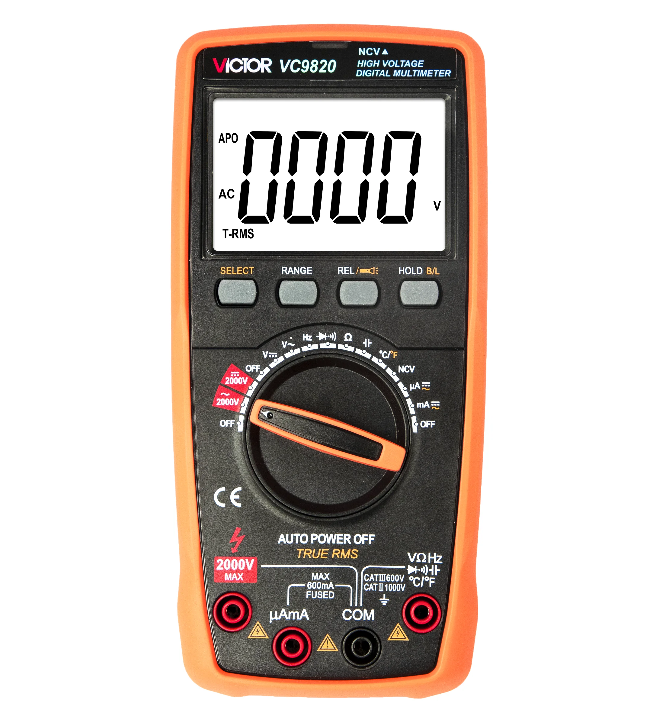 

VICTOR New 9820 HIGH-VOLTAGE MULTIMETER 5999(3 5/6) Bit Display with Backlight
