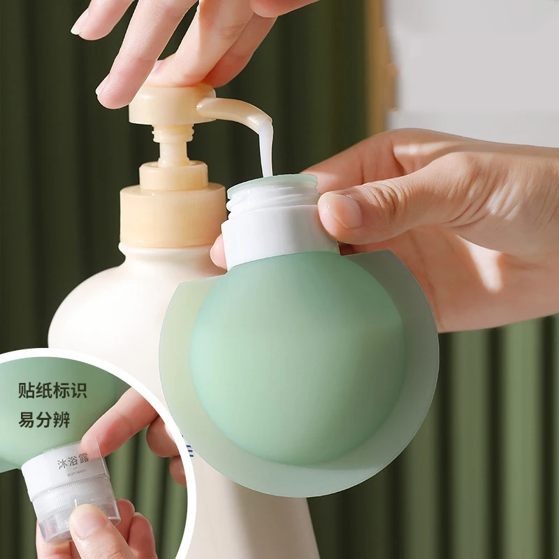 Portable Travel Airplane-ready Shampoo & Body Wash Silicone Travel Squeeze Dispenser Bottle