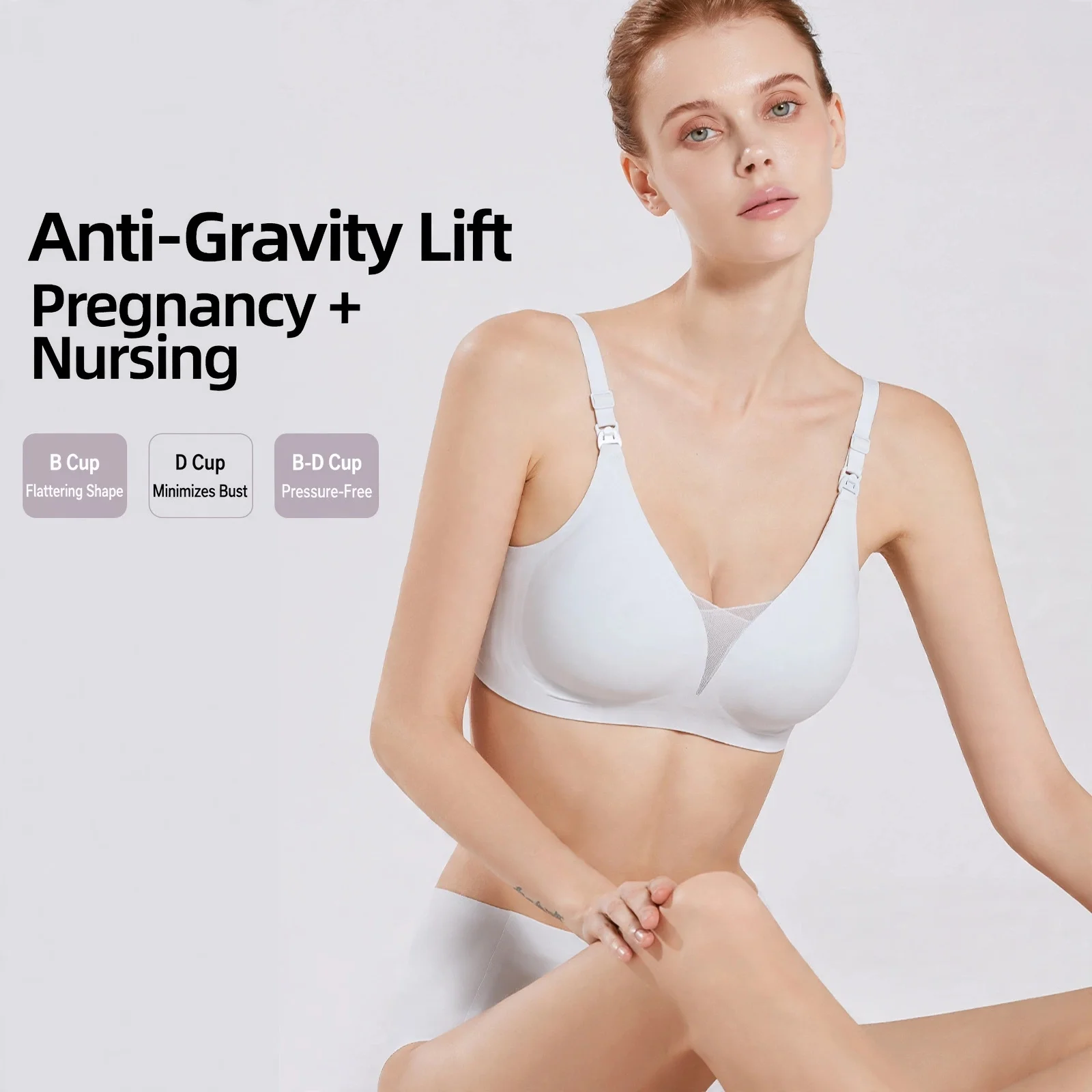 Maternity Nursing Bra Seamless Breastfeeding Anti Sagging Pregnant Women Front Open Button Nylon Comfortable Support Autumn Wint