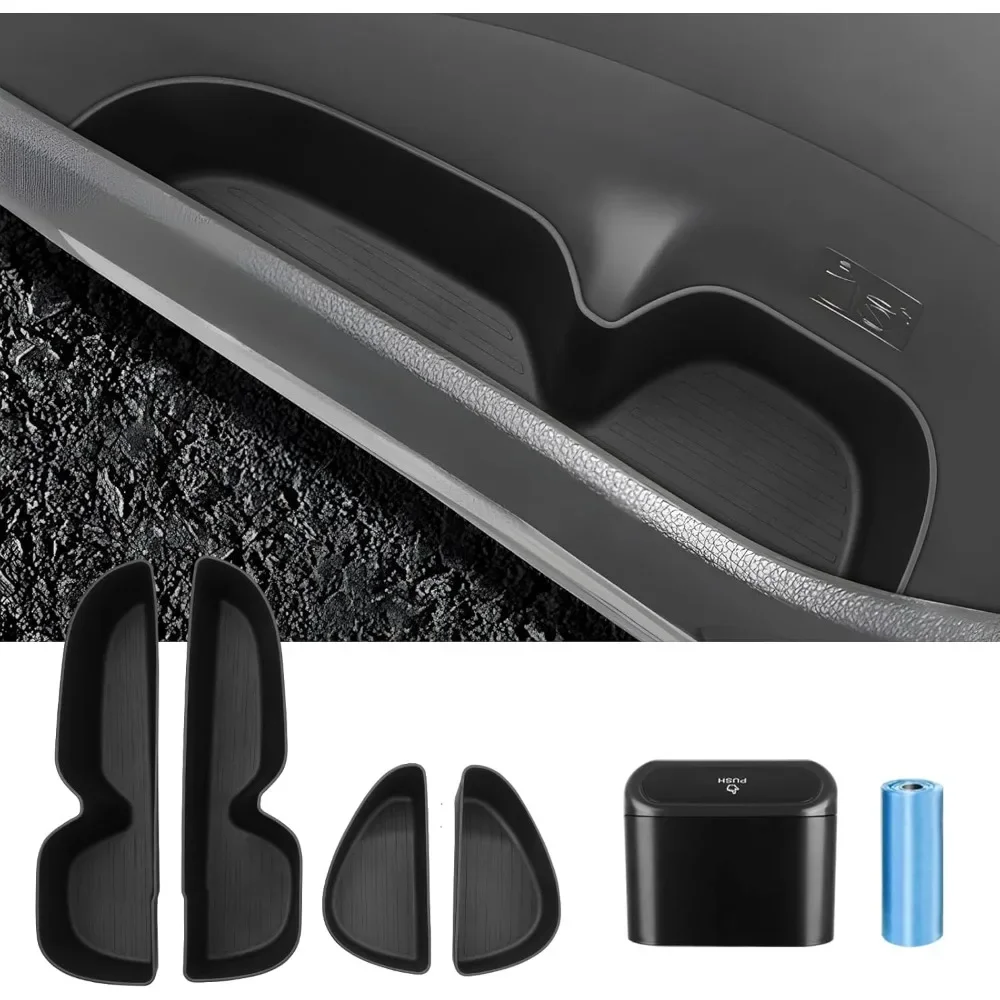 

car door side storage box and trash can for 2023-2025 toyota rav4 accessories front rear door insert tray organizer door slot st