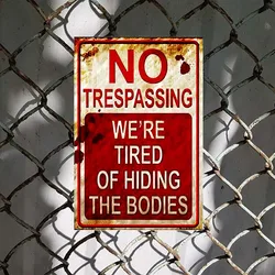 Home Decoration Signs Retro Chic Metal Signs Home Decor Accessories for Outdoor Yard Signs or Indoor Decor Signs-No Trespassing