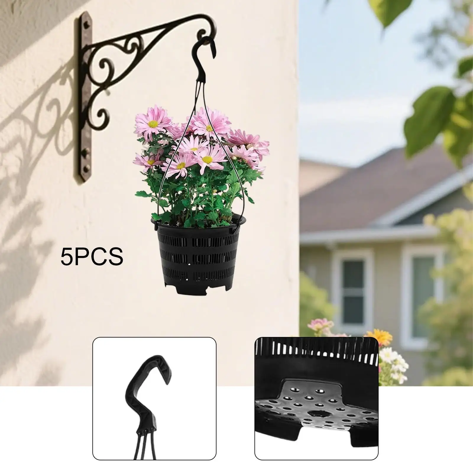 5x Orchid Hanging Planters Breathable Flower Baskets for Home Patio Garden