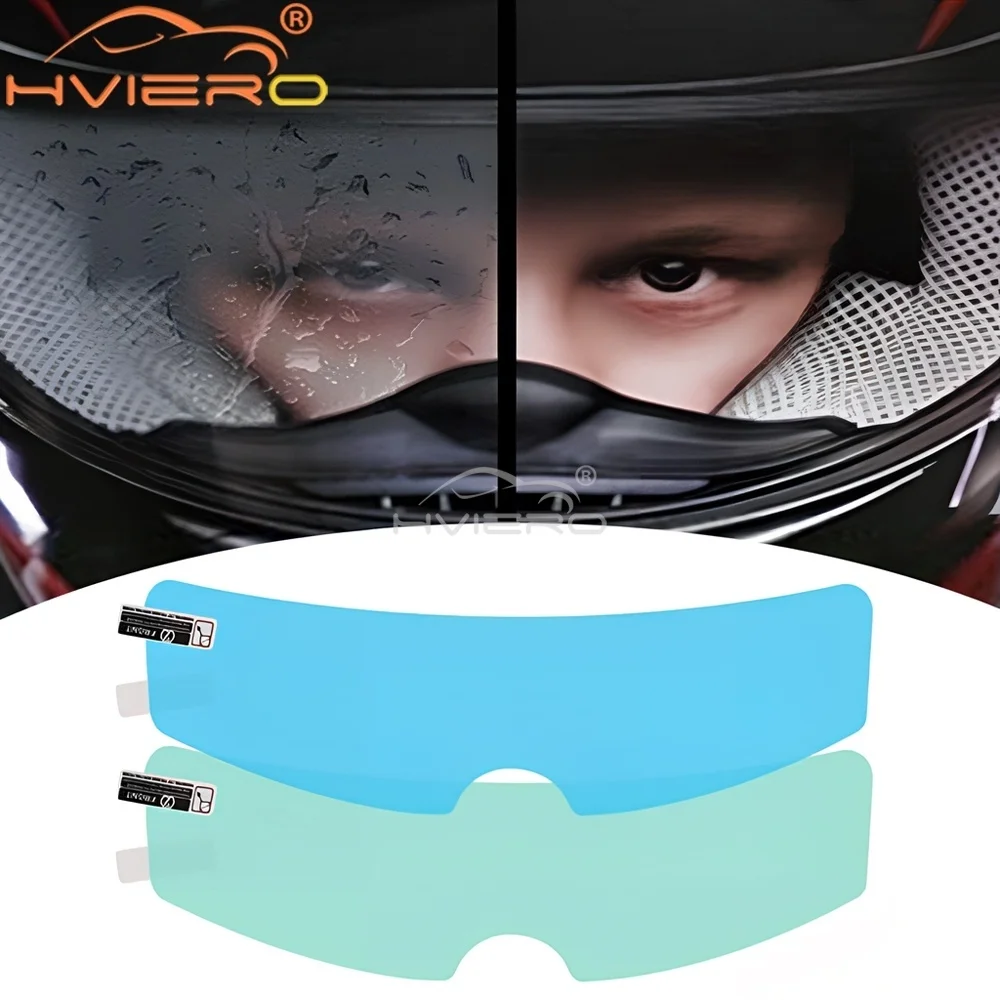 1X Universal Motorcycle Helmet Car Glass Anti-fog Film Rainproof Durable Nano Coating Sticker Vehicle Accessories View Clearness