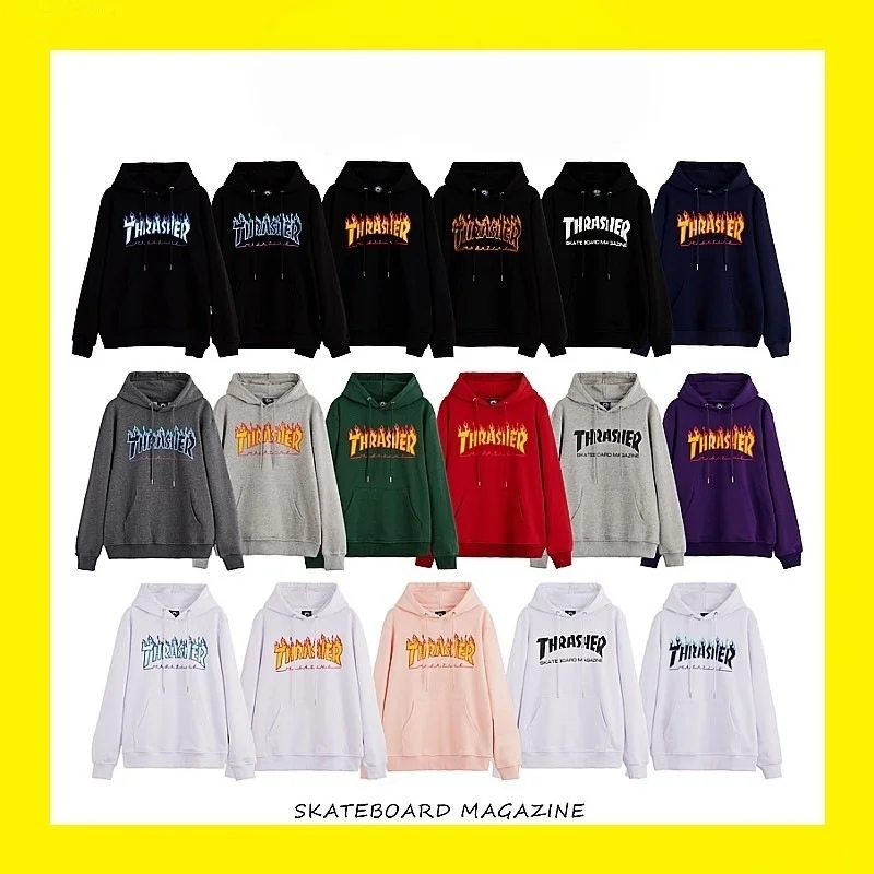 Flame Letter Series: Foreign Trade Wholesale T Gradient Logo Kirin Arm Hoodie Sweatshirt Couple Long Sleeve Street Hoodie