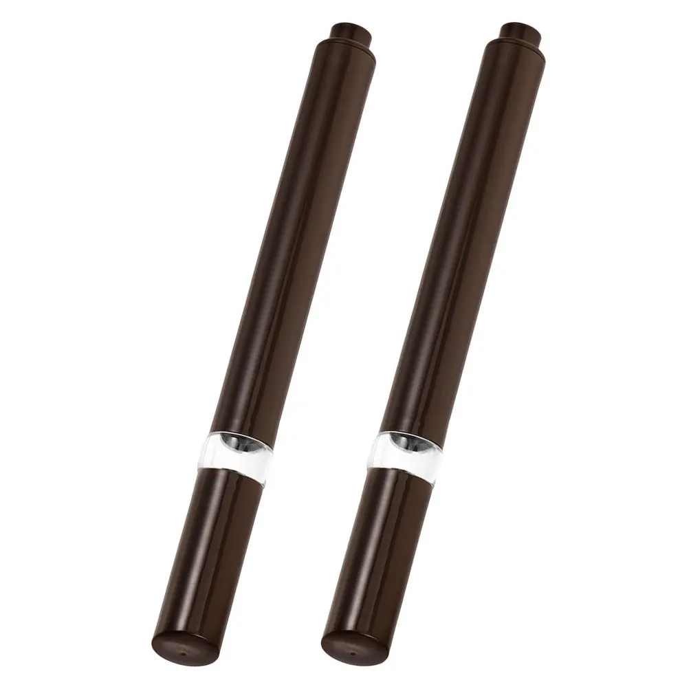 Conteneur de brillant à lèvres rechargeable, 2 pièces, 2Ml, ton café, fenêtre transparente, applicateur de précision pour huile de cuticule, dents de Gel pour ongles