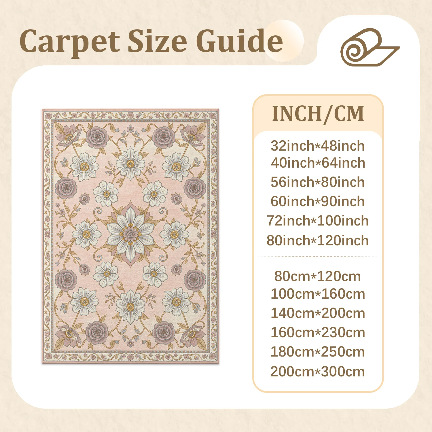 Elegant Vintage Floral Pattern Area Rug Soft Velvet Machine Washable Ideal for Living Room Bedroom Dining Room Entryway Perfect for Halloween Thanksgiving Black Friday Christmas New Year Home Decor