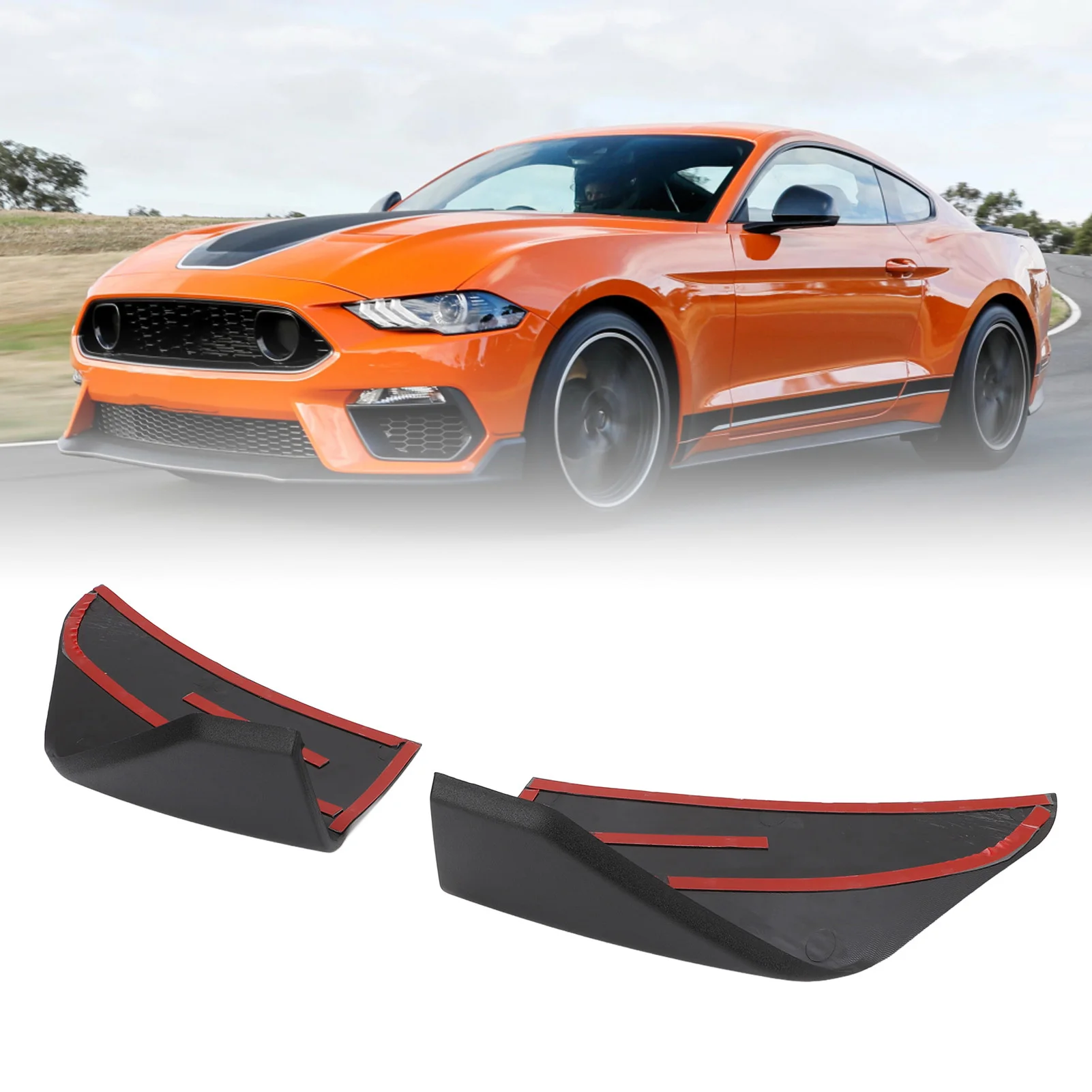 Pair of Front Bumper Corner Spoiler Winglet Left Right ABS Front Lip Side Winglet Splitters Body Kit Front Lip Winglet Splitters