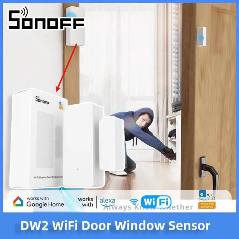 SONOFF DW2 Wifi Wireless Door Window Sensor Open / Closed Detectors e-WeLink APP Alert Notification Smart Home Security Alarm