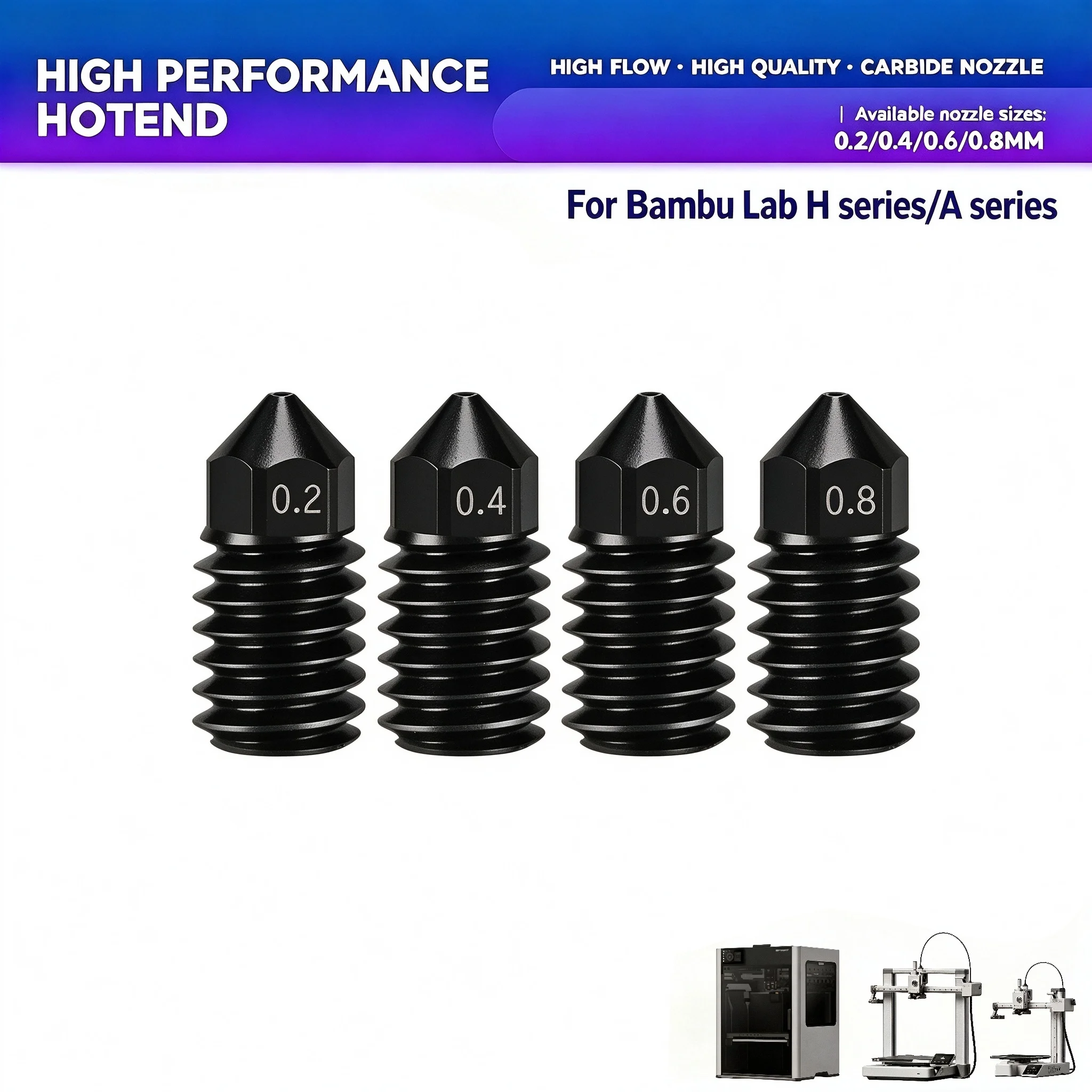 3D Printing Bambu Lab A1 - Detachable Hardened Steel 3D Printing Nozzle