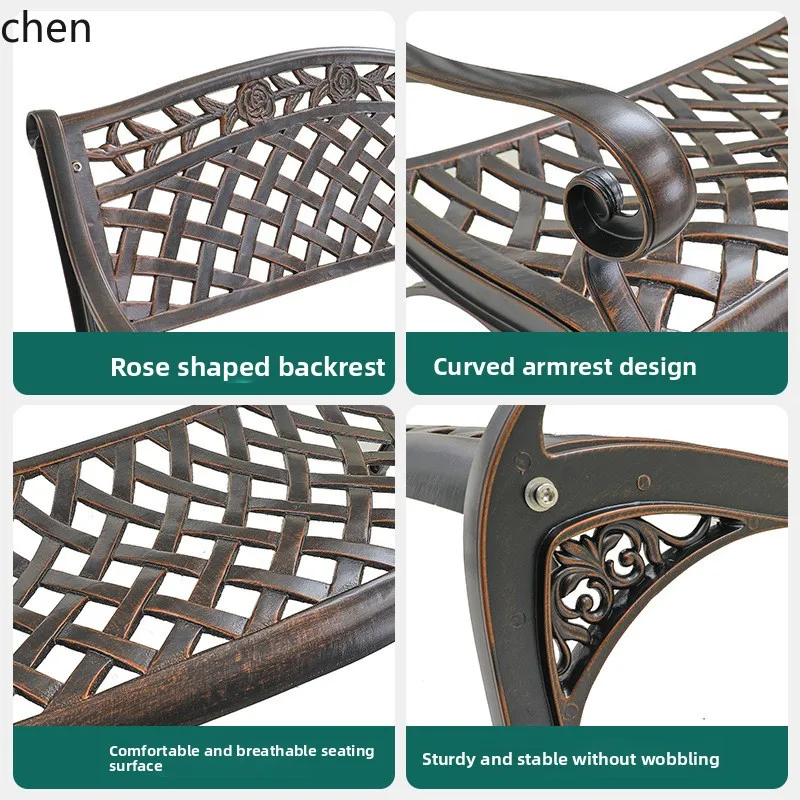 HXL Outdoor Table and Chair Set for Leisure Courtyard, Waterproof and Rust-Free Outdoor Table