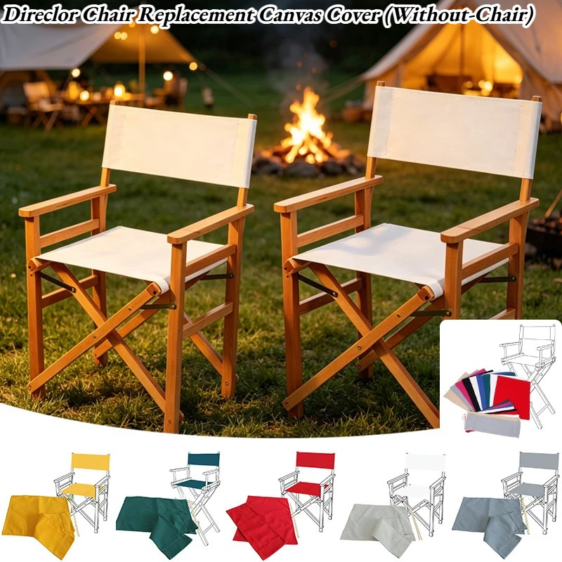 Director Chair Replacement Canvas Cover Seat Backrest Cloth for Folding Director Chair Canvas Chair Cover Only (Without Chair)