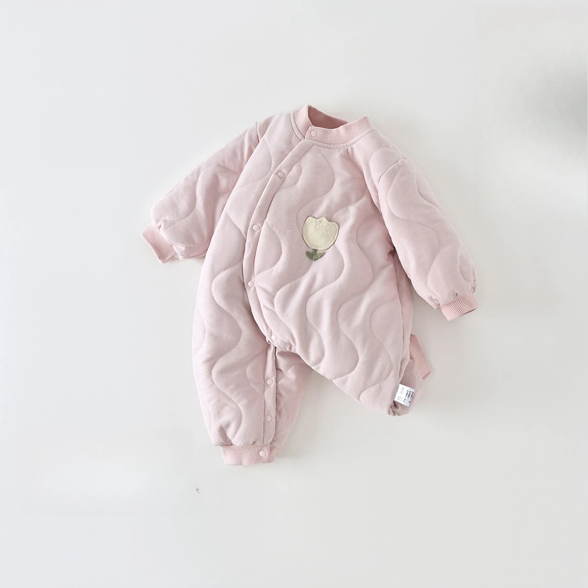 Baby Quilted Bodysuit Autumn Winter Soft Warm Girls Baby Skin-friendly Breathable Outer Rompers