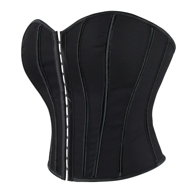 Fashion Women Overbust Corset Crop Top Lace Up Plastic Boned Corsets Short Torso Shapewear Bustiers Body Shaper Kорсет