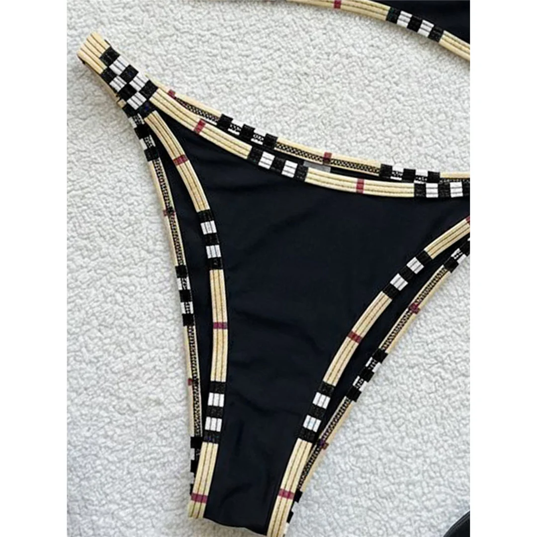 XS - L 2026 Bedruckter Bikini mit Polka Dots, Damen-Badeanzug, zweiteiliger Bikini-Set, kariertes Badeoutfit, Badeanzug, Schwimmanzug V8039 – Detail 15