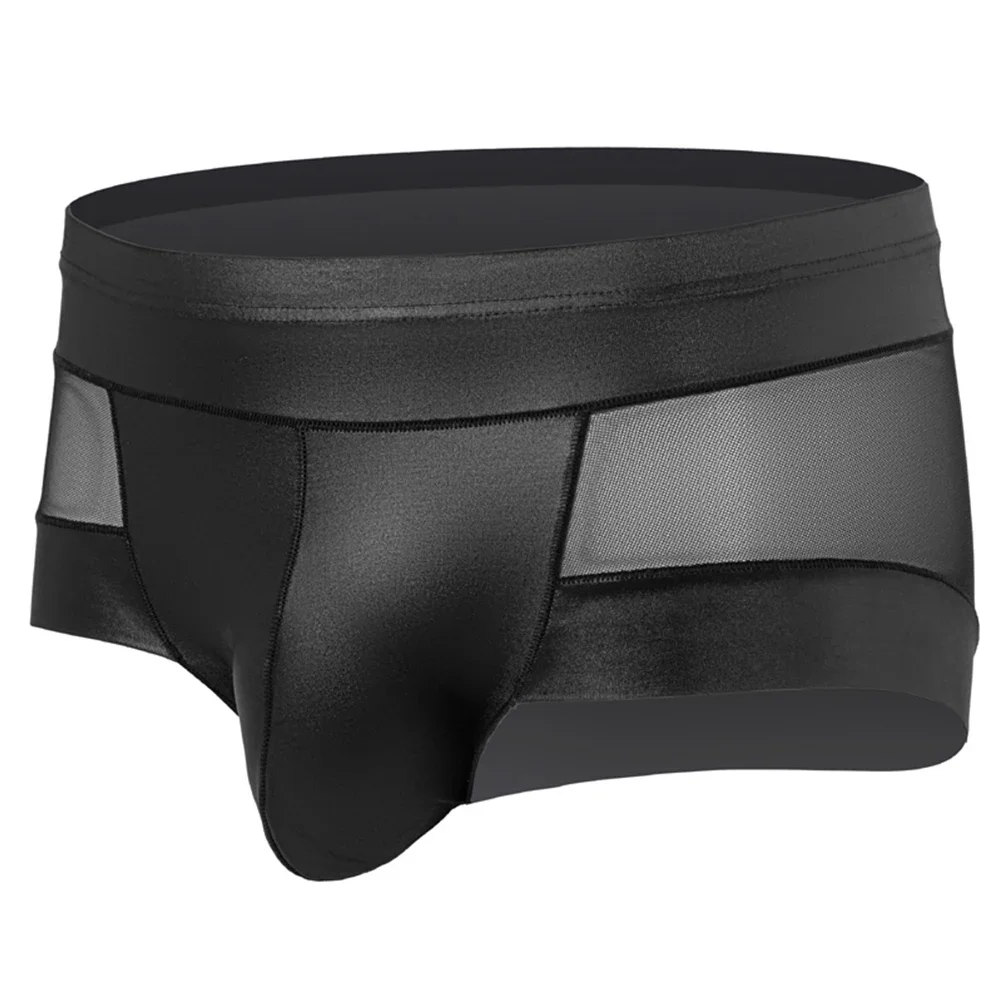 

Breathable and Sexy Men's Nylon Boxer Shorts Mesh Underwear with U Convex Pouch and Elastic Waistband Multiple Colors Available
