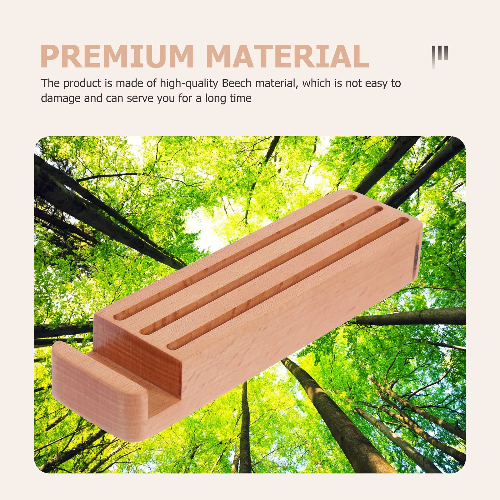 

1Pcs Guitar Beech Material Lightweight Durable Multipurpose Pick Holder Mobile Phone Bracket Storage Case