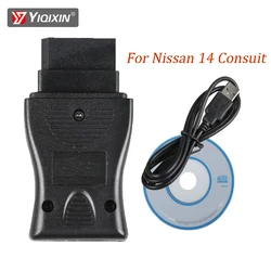 Car Diagnostic 14 Pin For Nissan Consult Interface 14Pin USB OBD Fault Code Cable Tool For Consult 14 scanner Connector Adapter