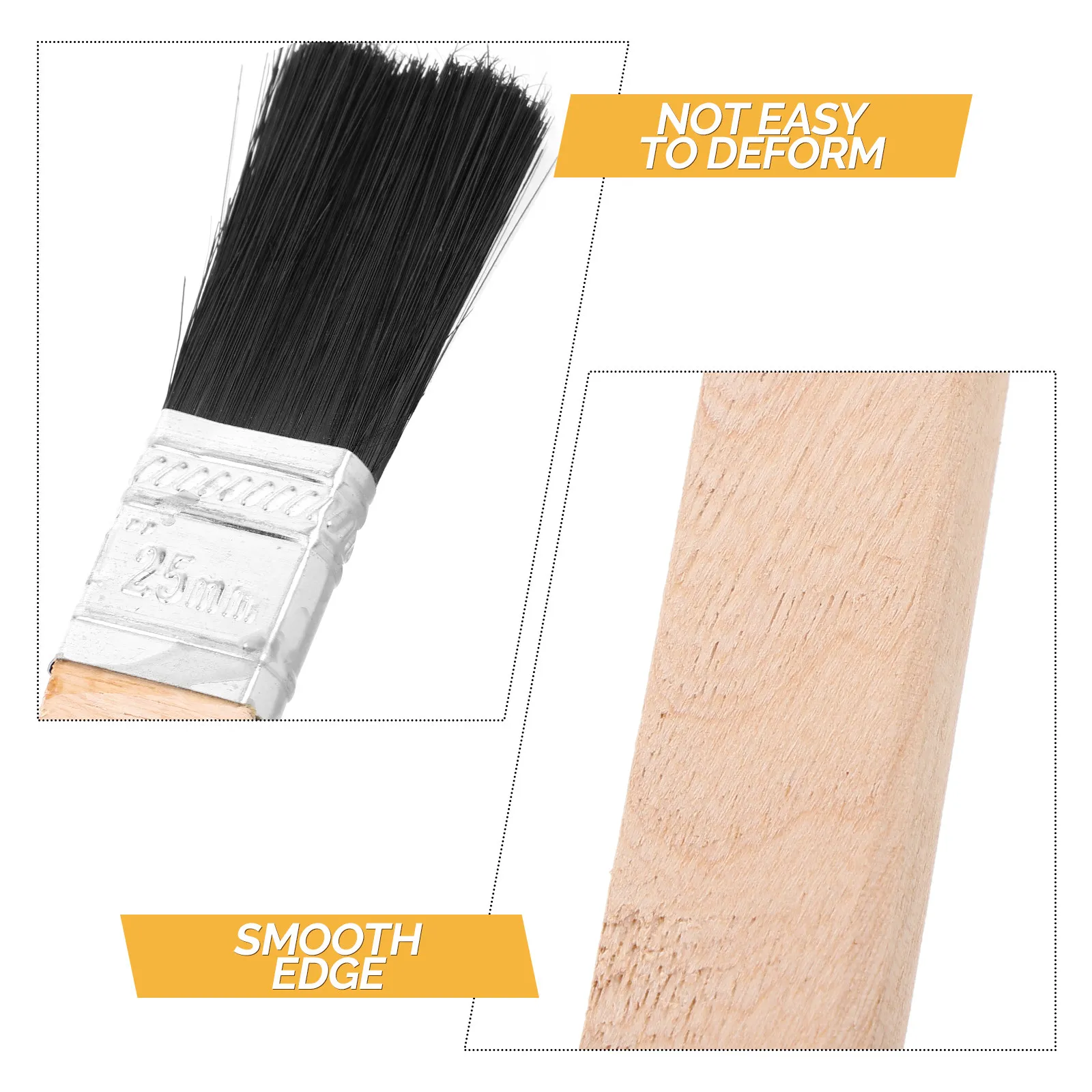 10Pcs Long Wooden Handle Angled Paint Brushes Bent Radiator Brush Black Bristle Detail Edging Trim Wall Ceiling Narrow Space