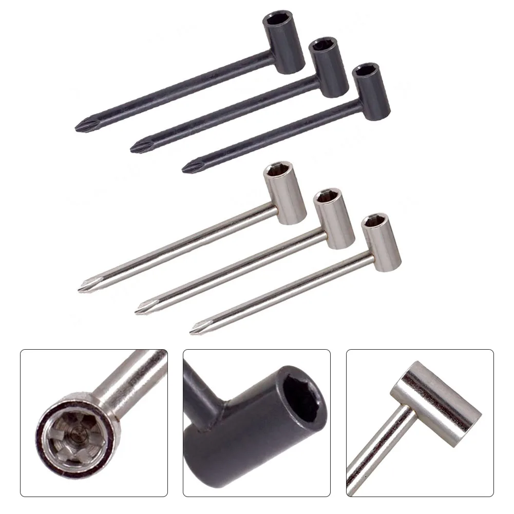 3PCS Guitar Truss Rod Adjusting Wrench 6.35/7/8mm Metal Hexagon Socket Acoustic Guitar Truss Pole Spanner Repair Tools