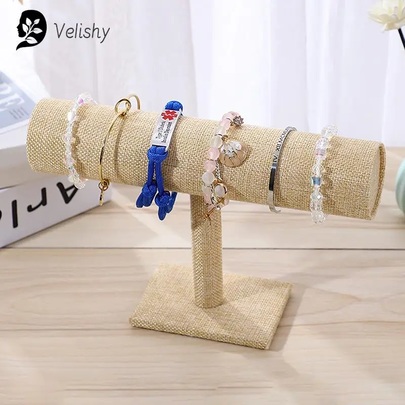 Bracelet Holder Grey Velvet Jewelry Display Stand Detachable Bracelet Display Organizer Stand Jewelry Holder for Watch Display