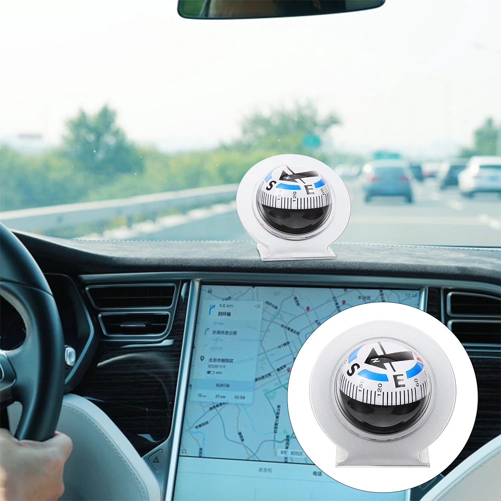 

2 Pcs Car Guide Ball Auto Interior Compass Reflective Abs Altimeter for Dashboard