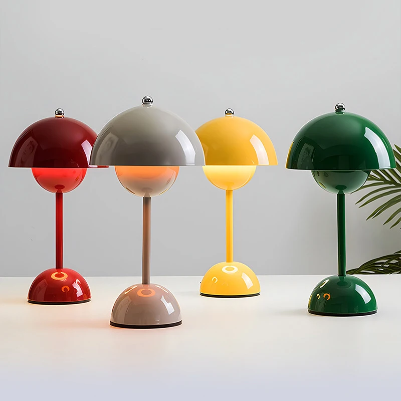 

Rechargeable Alloy with ABS Table Lamp 3 Speed Adjustment Indoor Lighting Fixture Flower Bud Desk Lamps Home Decor Night Light