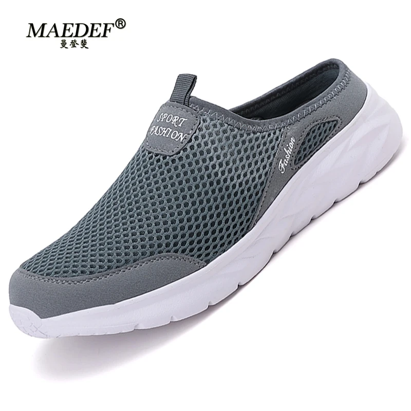 

MAEDEF Casual Shoes Men Summer Half Shoes Slippers Slides Slip on Shoes Men Mesh Breathable Soft Comfortable Slippers for Men