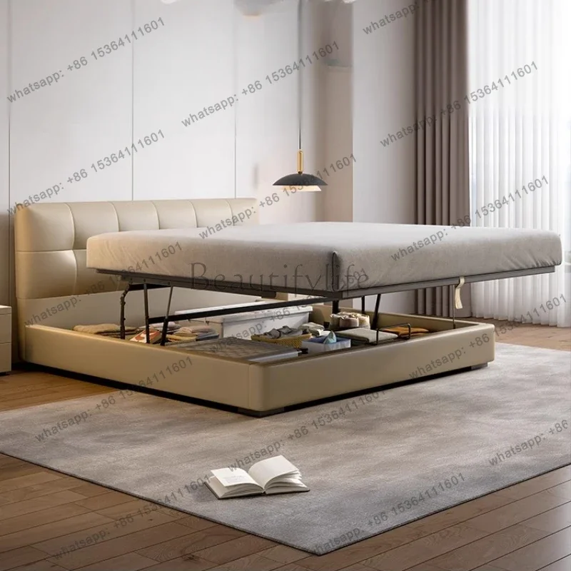 D33Double European Bed Modern Cheap Design Fashionable High Quality Bed White Classic Princess Cama De Casal Space Saving Furnit