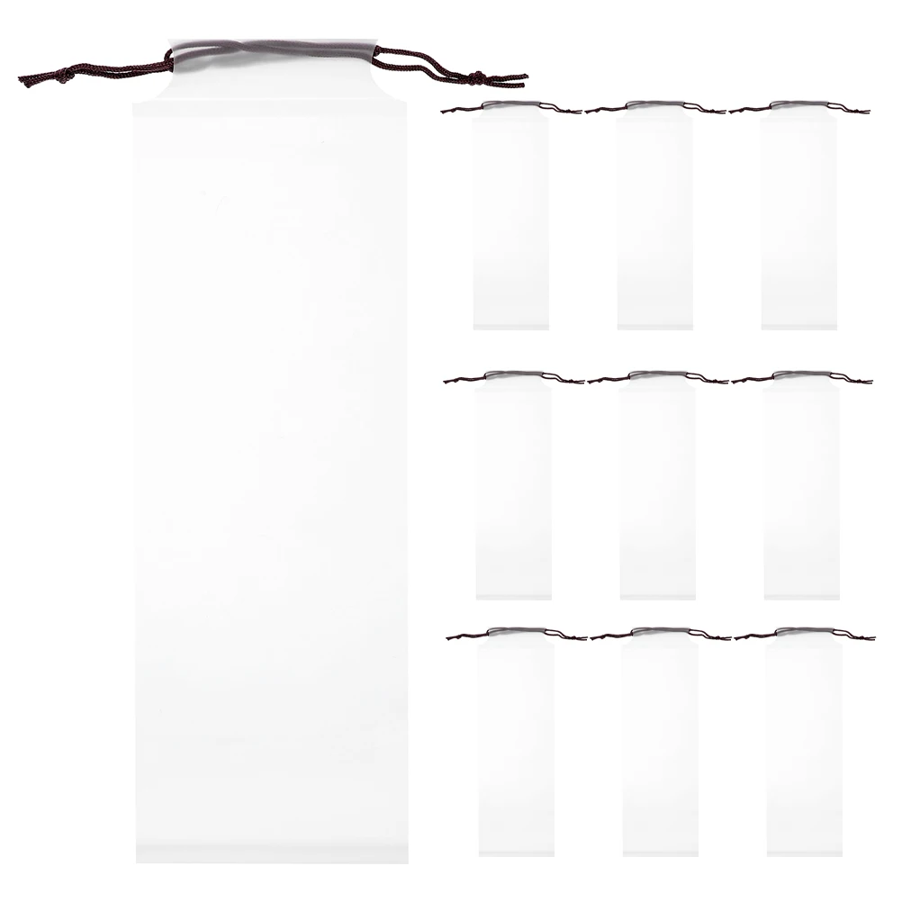 

20pcs Drawstring Bag 12x37cm Coffee Rope Umbrella Storage Bag Protective Cover for Foldable Umbrella Travel Home Use