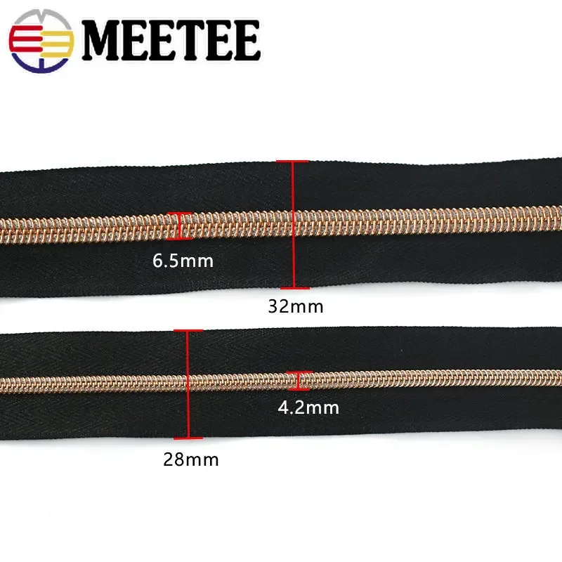 1/2/3/5/10M 3# 5# Nylon Zippers By The Meter Coil Zips Tapes for Bag Sewing Zipper Decorative Repair Kit DIY Accessories