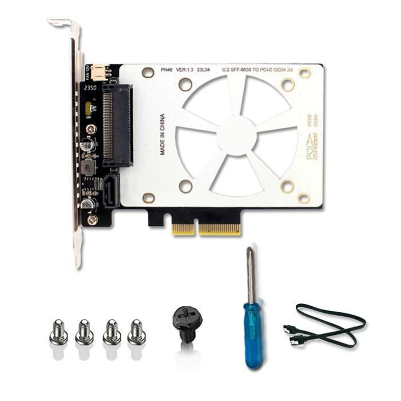 U.2 SSD To PCIE4.0 Riser Card PCI Express 4.0 X4 X8 X16 SFF-8639 Expansion Card As Shown For Windows8/10/Linux