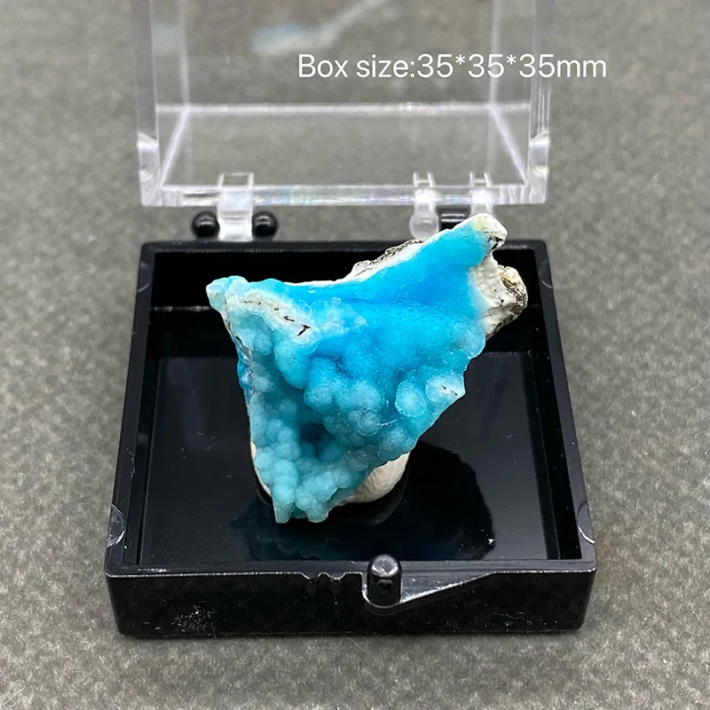 100% natural China Yunnan Hemimorphite Mineral Gem Mineral Specimen Healing Crystal Making Pendant +Box size：35*35*35mm