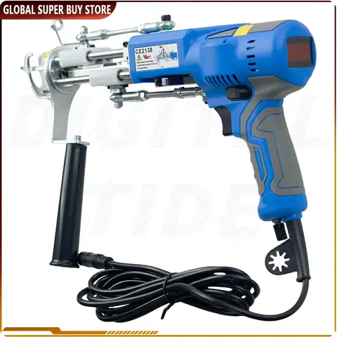 Rug Tufting Gun 2 in 1 Cut Pile Loop Pile Rug Tufting Machine Non-Slip Grip Carpet Tufting Gun with Digital Screen Control Speed