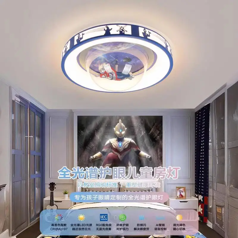 Cartoon LED Children's Lamp Modern Minimalist round Eye-Protection Study Bedroom Light 2026 New Style Internet Famous