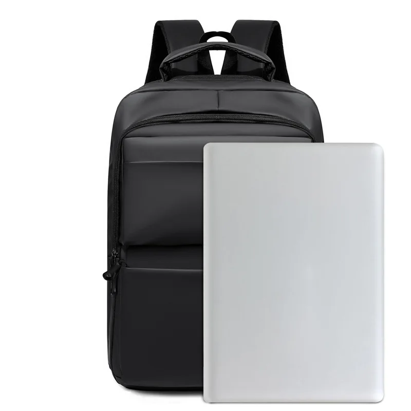 Screen new black business waterproof leather computer bag urban leisure backpack large notebook backpack bag
