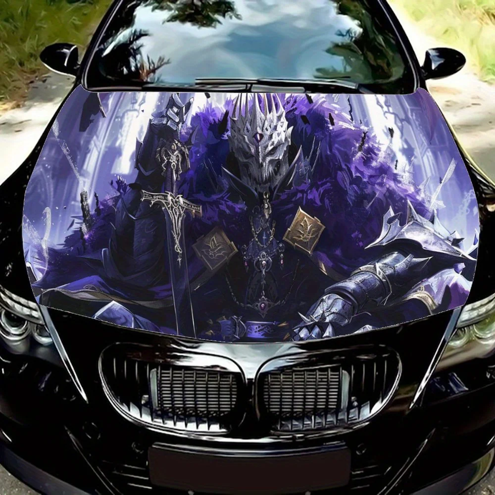 Skeleton's Monarch, Mysterious Symbol Car Hood Decal Sticker, Durable Car Vinyl Wraps Suitable for Most Vehicles, Car Engine Hoo