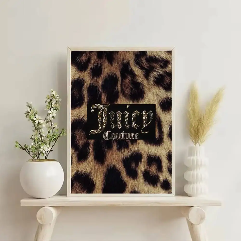 J-Juicy C-Couture Chic Girly Poster Self-adhesive Art Waterproof Paper Sticker Coffee House Bar Room Wall Decor