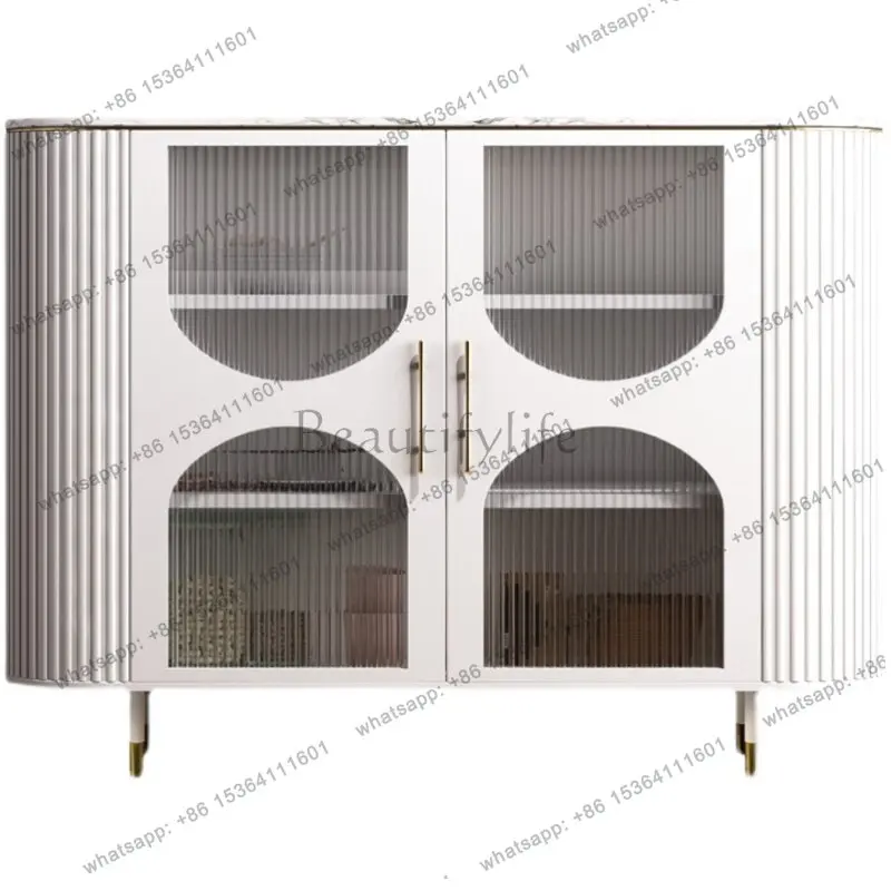 

Nordic light luxury American solid wood dining side cabinet fashionable and simple foyer decorative cabinet